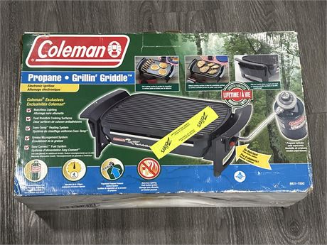 COLEMAN OUTDOOR PROPANE GRILL- IN BOX