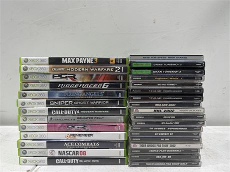 LOT OF PS1 & XBOX360 GAMES