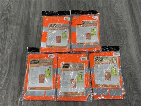 5 PIONEER SAFETY VESTS - SIZE XL