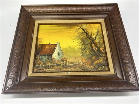 VINTAGE SIGNED OIL PAINTING ON CANVAS