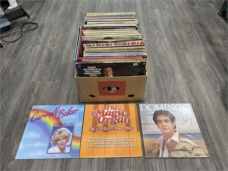 LARGE BOX OF MISC RECORDS - CONDITION VARIES