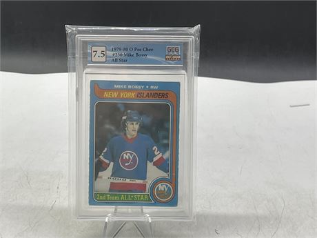 CGC 7.5 1979/80 MIKE BOSSY O-PEE-CHEE ALL STAR NHL CARD