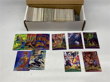 BOX OF 1990s MARVEL & XMEN METAL CARDS