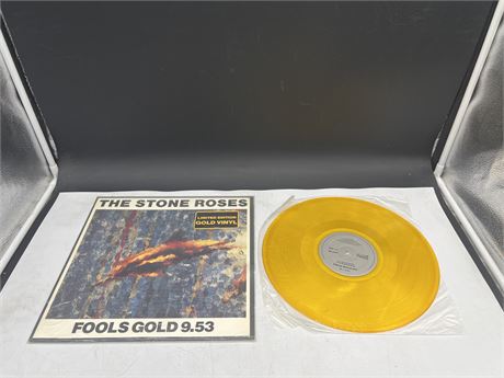 THE STONE ROSES - FOOLS GOLD 9.53 - L/E GOLD LP - EXCELLENT (E)