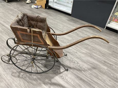 1800’S ANTIQUE DOLL CARRIAGE (56” X 28”)