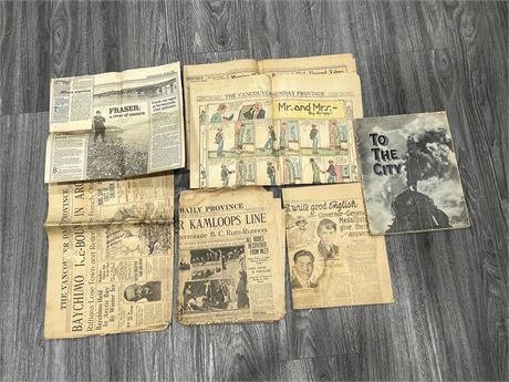 ANTIQUE 1920’s NEWSPAPERS