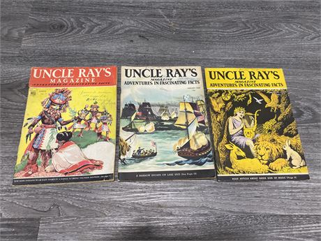 3 VINTAGE UNCLE RAYS MAGS