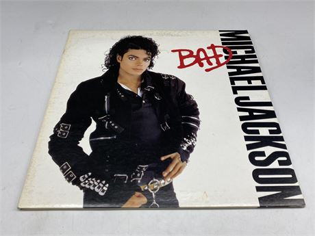 MICHAEL JACKSON - BAD - MINT RECORD / POOR COVER