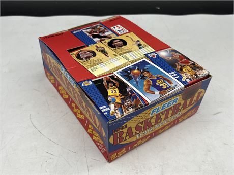 1991 FLEER NBA WAX BOX - 36 UNOPENED PACKS