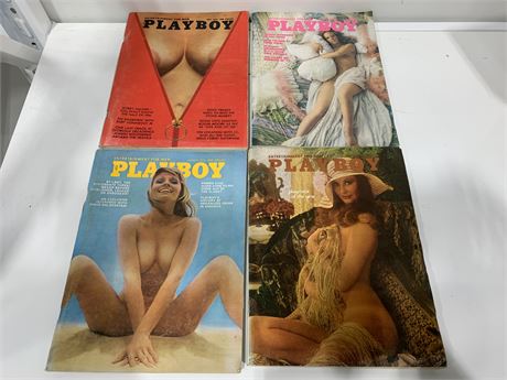 4 PLAYBOY MAGAZINES (1970’s)