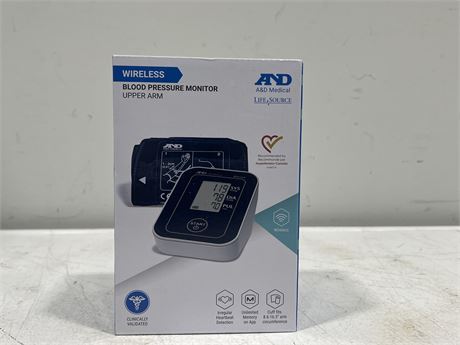 NEW A&D MEDICAL WIRELESS BLOOD PRESSURE MONITOR