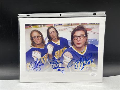 HANSON BROTHERS SIGNED 8”x10” PICTURE W/ JSA HOLO