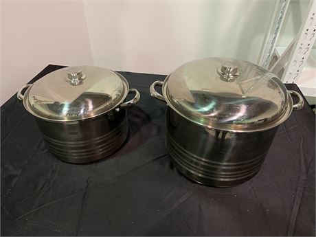 2 LARGE STAINLESS STEEL POTS