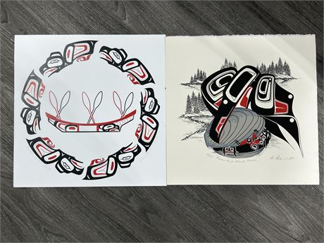 2 SIGNED/NUMBERED INDIGENOUS ART PRINTS - ARTISTS IN PICTURES