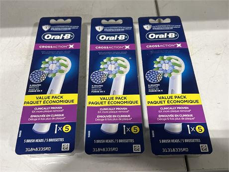 (NEW) ORAL B CROSS ACTION BRUSH HEADS