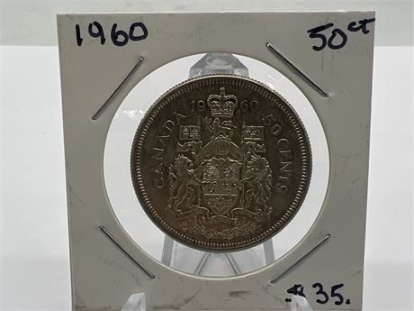 1960 CANADIAN 50 CENT SILVER COIN