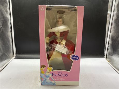DISNEY PRINCESS BELLE CAROLLING IN RED DRESS ANIMATED MUSICAL FIGURE - WORKING
