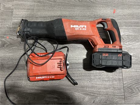 HILTI SR 6-22 CORDLESS RECIPROCATING SAW WORKING W/ BATTERY AND CHARGER