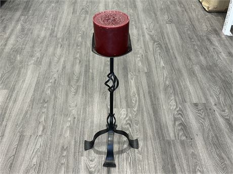 VINTAGE IRON CANDLE STAND (29”X7”)