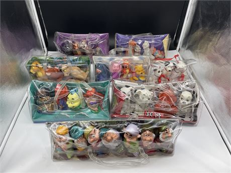 8 DISNEY SQUEEZE TOY SETS (NEW)
