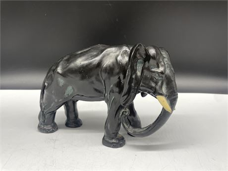 HEAVY BRONZE ELEPHANT 8” WIDE