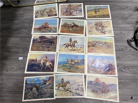 C.M RUSSEL SELECTION OF PAINTING PRINTS