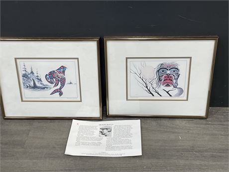 2 MICHAEL DUNCAN FIRST NATIONS PRINTS (13”x11”)