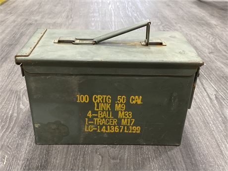 VINTAGE MILITARY AMMO CRATE - 12” LONG