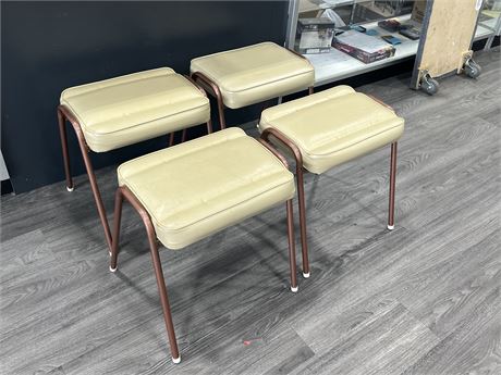 LOT OF 4 MCM STACKING STOOLS 12”x17”x17”