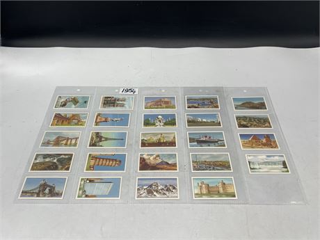 1954 WRIGHTS BISCUITS TEA CARDS - “MARVELS OF THE WORLD” COMPLETE SET 24 CARDS