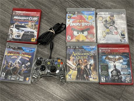 6 PS3 GAMES + CONTROLLER