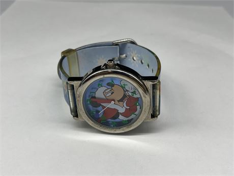 DISNEY CHRISTMAS MICKEY MOUSE WATCH - WORKING