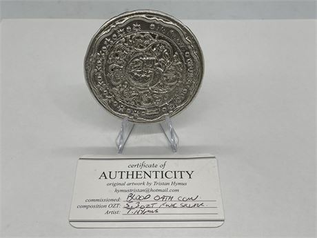 5.3 OZ PURE SILVER .999 BLOOD OATH COIN