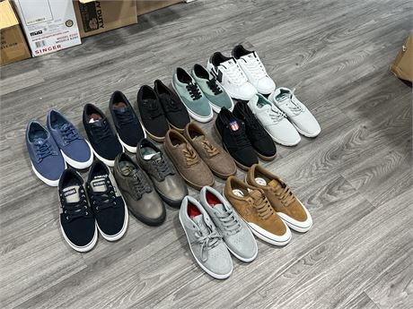 12 BRAND NEW PAIRS OF ETNIES & EMERICA SKATE SHOES (APPROX SIZE MENS 8.5-10)