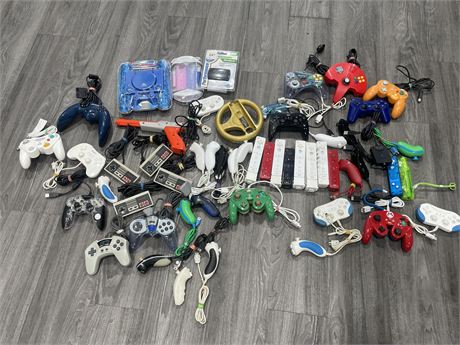 LARGE LOT OF MISC CONTROLLERS / ACCESSORIES - MOSTLY 3RD PARTY