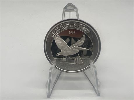 1 OZ 999 FINE SILVER ST KITTS & NEVIS COIN