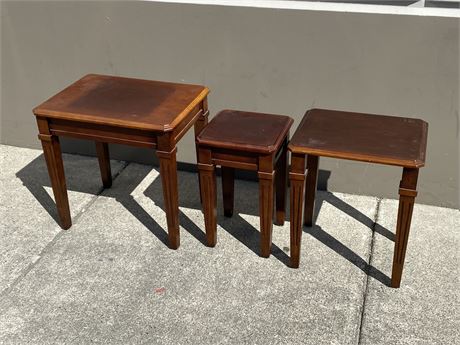 3 WOODEN NESTING TABLES