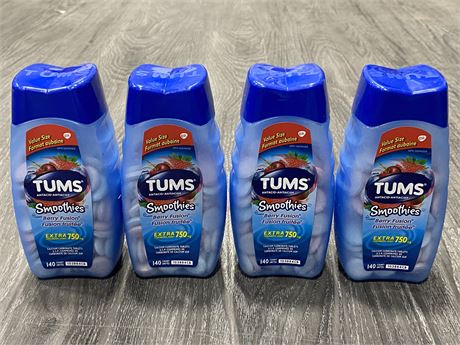 4 NEW BOTTLES OF TUMS