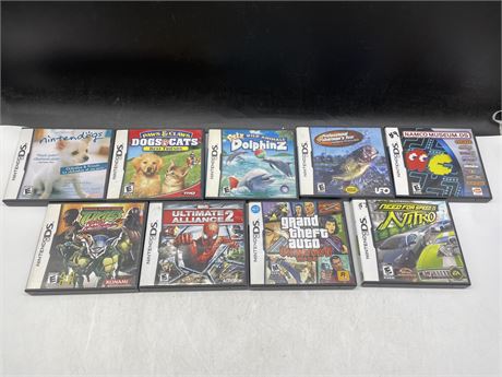 LOT OF 9 DS GAMES