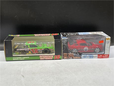 2 IN BOX 1:24 & 1:16 DIE-CAST CARS INCL: #18 BOBBY LABONTE & 2006 FORD MUSTANG