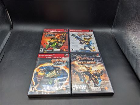 4 RATCHET AND CLANKS GAMES - VERY GOOD CONDITION - PS2