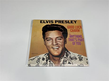 ELVIS PICTURE SLEEVE 45RPM DISC “GOOD LUCK CHARM” (Mint/unplayed)