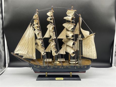 DECORATIVE PAMIR SHIP ON STAND - 20” WIDE