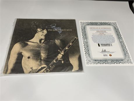 JEFF BECK SIGNED RECORD “THE BEST OF JEFF BECK” W/COA