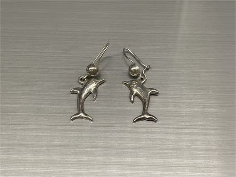MEXICAN STERLING SILVER DOLPHIN EARRINGS