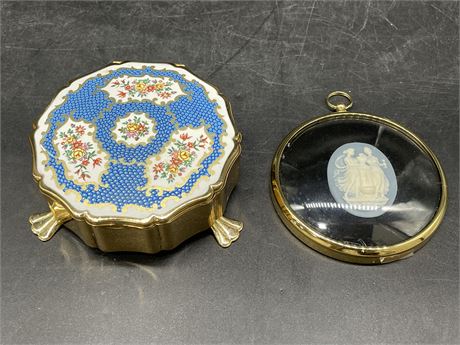 WATER MAIDENS IN CAMEO PETER BATES ENGLAND & STRATTON JEWELRY BOX