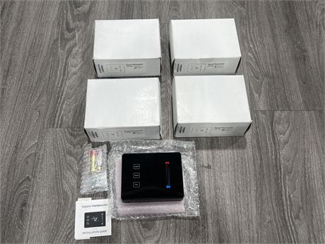 4 NEW TOUCH THERMOSTATS - SEE PICS FOR COLOURS