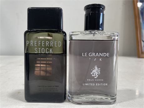 2 USED PREFERRED STOCK & LE GRANDE COLOGNE (LOWEST ABOUT 70% FILLED)
