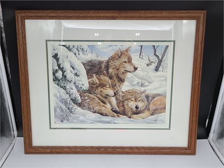R.M CONDON SIGNED NUMBERED WOLF PRINT (26"x21")