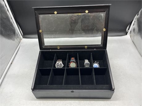 WATCH BOX WITH 4 WATCHES